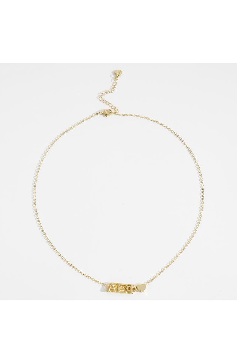 Color Shout Alpha Epsilon Phi Sorority Gold Heart Necklace, Alternate, color, Yellow Gold