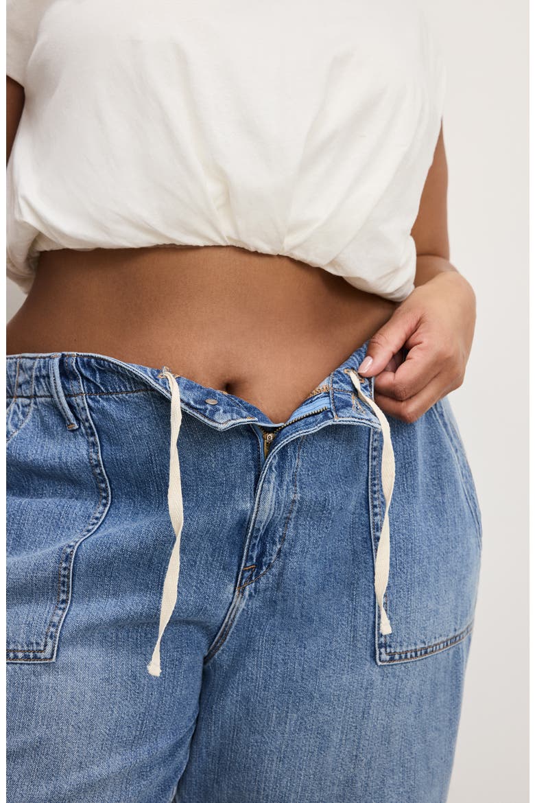 Lite Drawstring Jeans, Alternate, color, INDIGO786