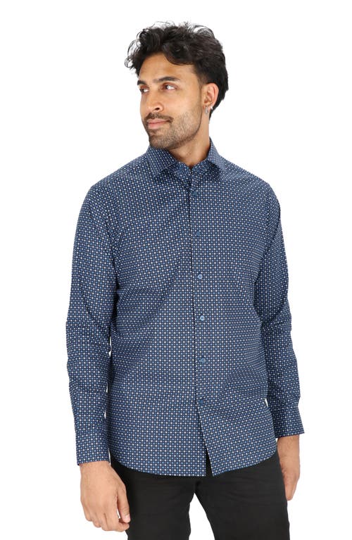Scotch & Soda Dot Print Modern Fit Dress Shirt In Navy