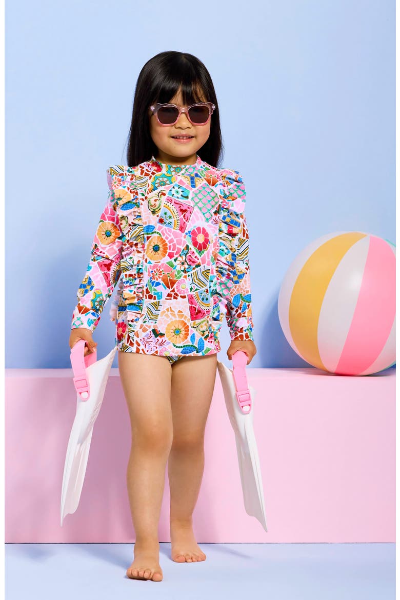 Kids' Beach Boheme Two-Piece Rashguard Swimsuit, Alternate, color, BEACH BOHEME