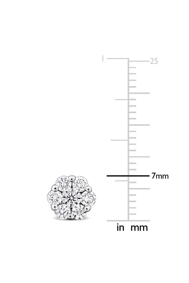 Lab-Grown Diamond Floral Stud Earrings, Alternate, color, Sterling Silver