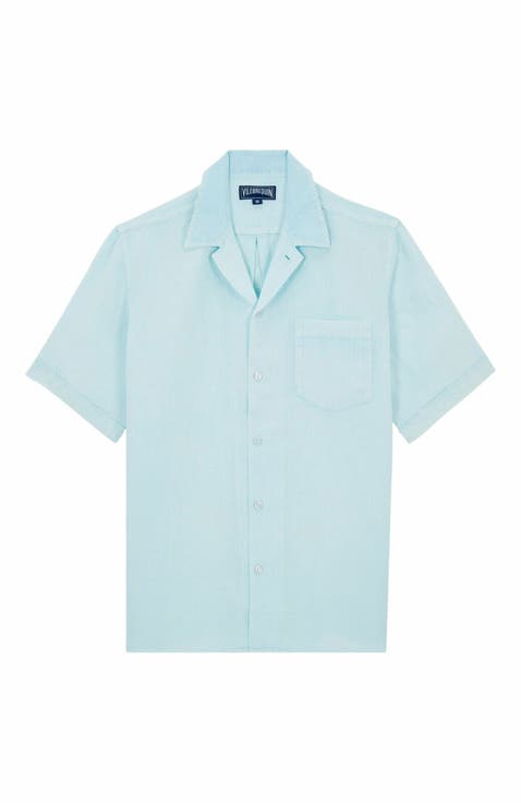 Men's Bowling Linen Mineral Dye Shirt