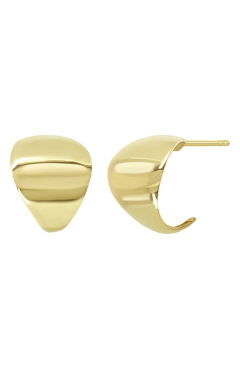 14K Gold Graduated Hoop Earrings