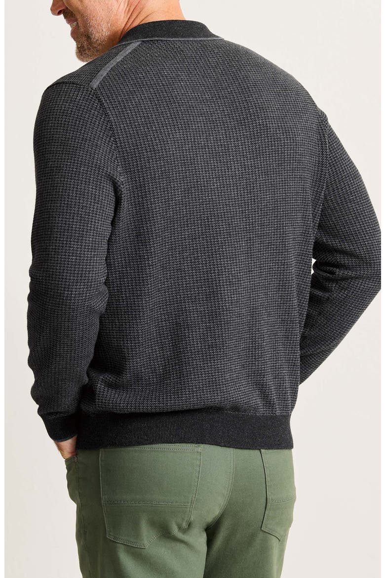 Coolside Texture Polo Sweater, Alternate, color, BLACK