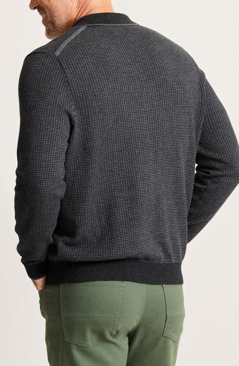 Tommy Bahama Coolside Texture Polo Sweater, Alternate, color, Black