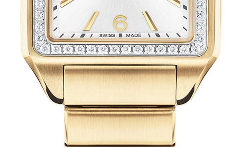 Movado Women's 1917 Lab Grown Diamond Swiss Quartz Gold Stainless Steel Watch, 25 X 34.1mm In Gold