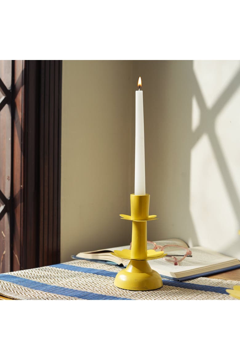 Sunny Tapered Candleholders, Alternate, color, Sunny