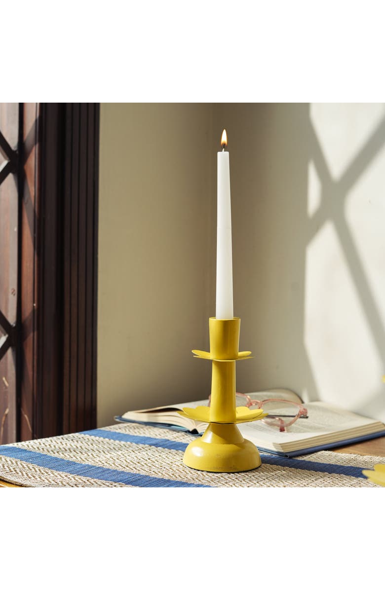 Mela Artisans Sunny Tapered Candleholders, Alternate, color, Sunny