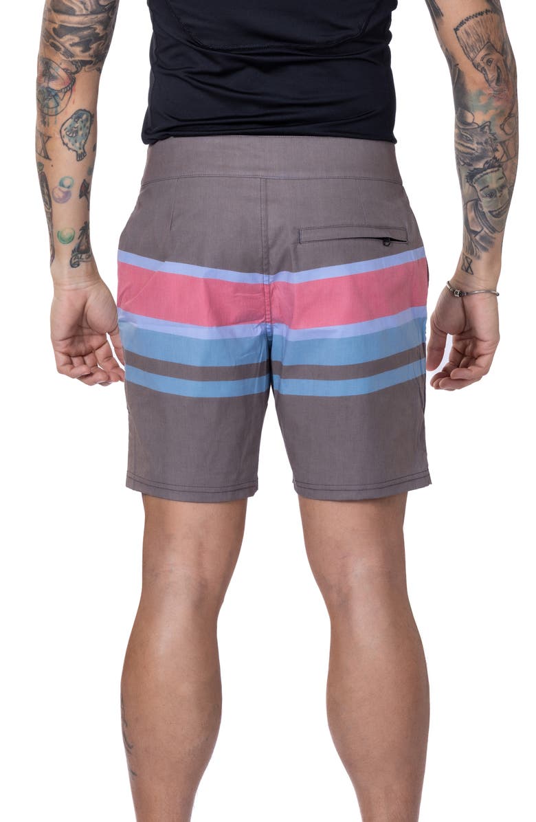 VAST Irie Stripes III Stretch Board Shorts, Alternate, color, Grey Multi