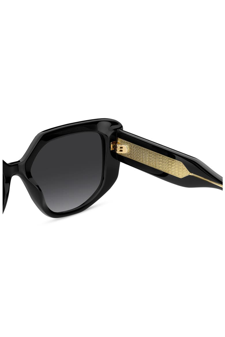 52mm Gradient Square Sunglasses, Alternate, color, BLACK/ DARK GREY SF