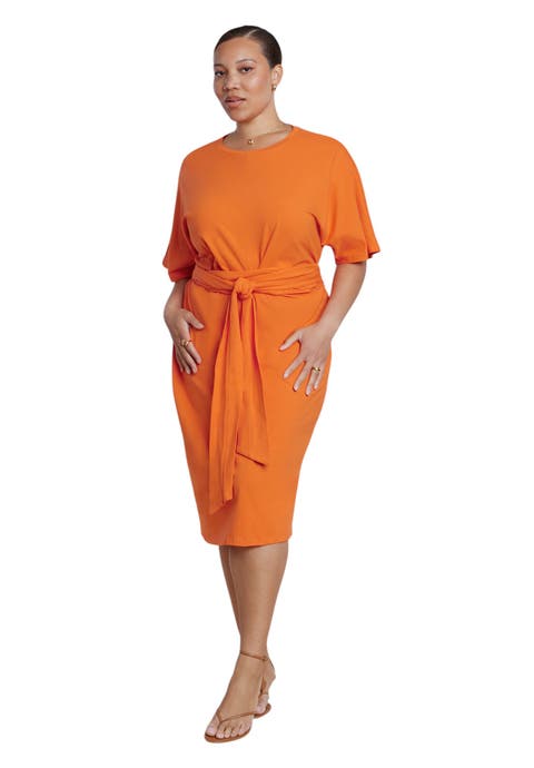 Cross Front Flutter Sleeve Dress