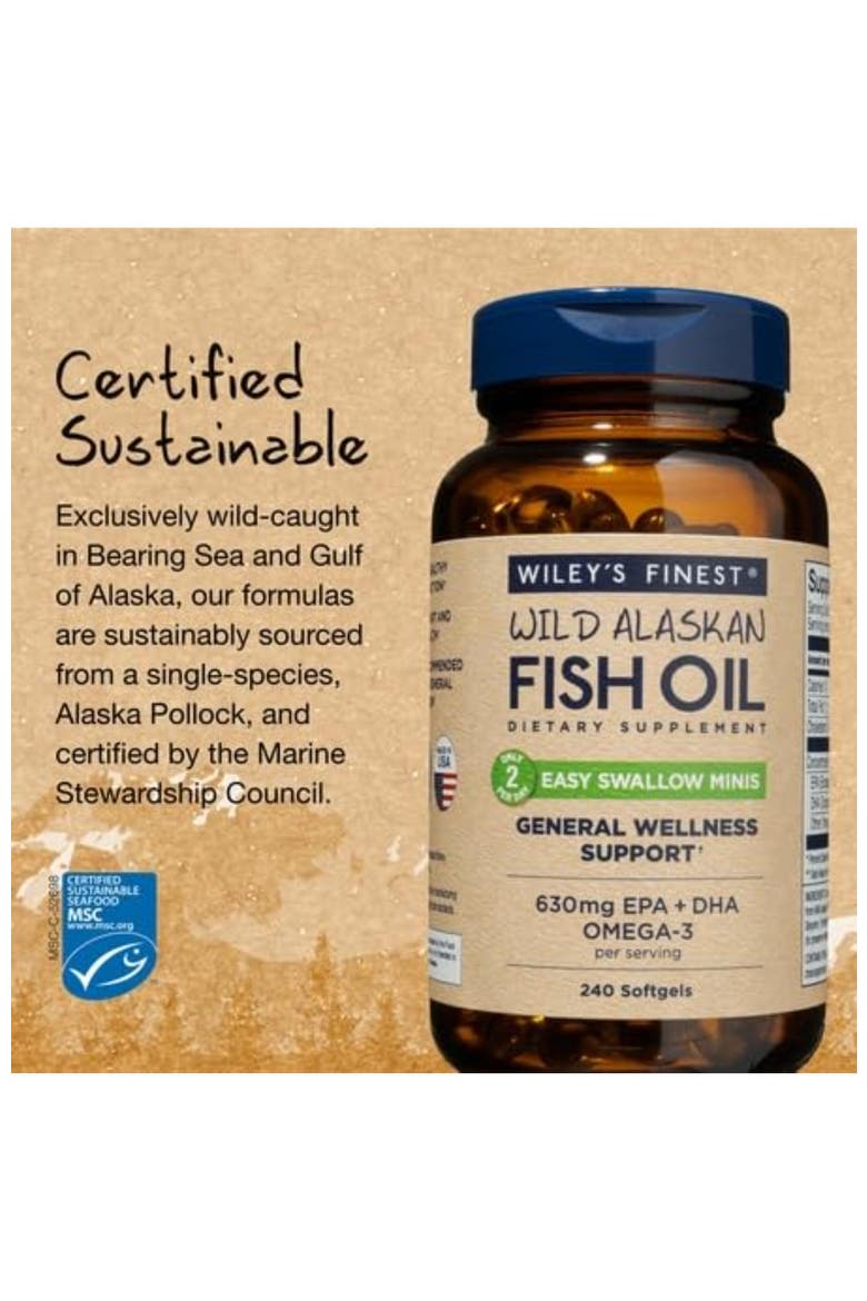 Easy Swallow Omega-3 Fish Oil Mini Softgels 240 mini softgels,, Alternate, color, None