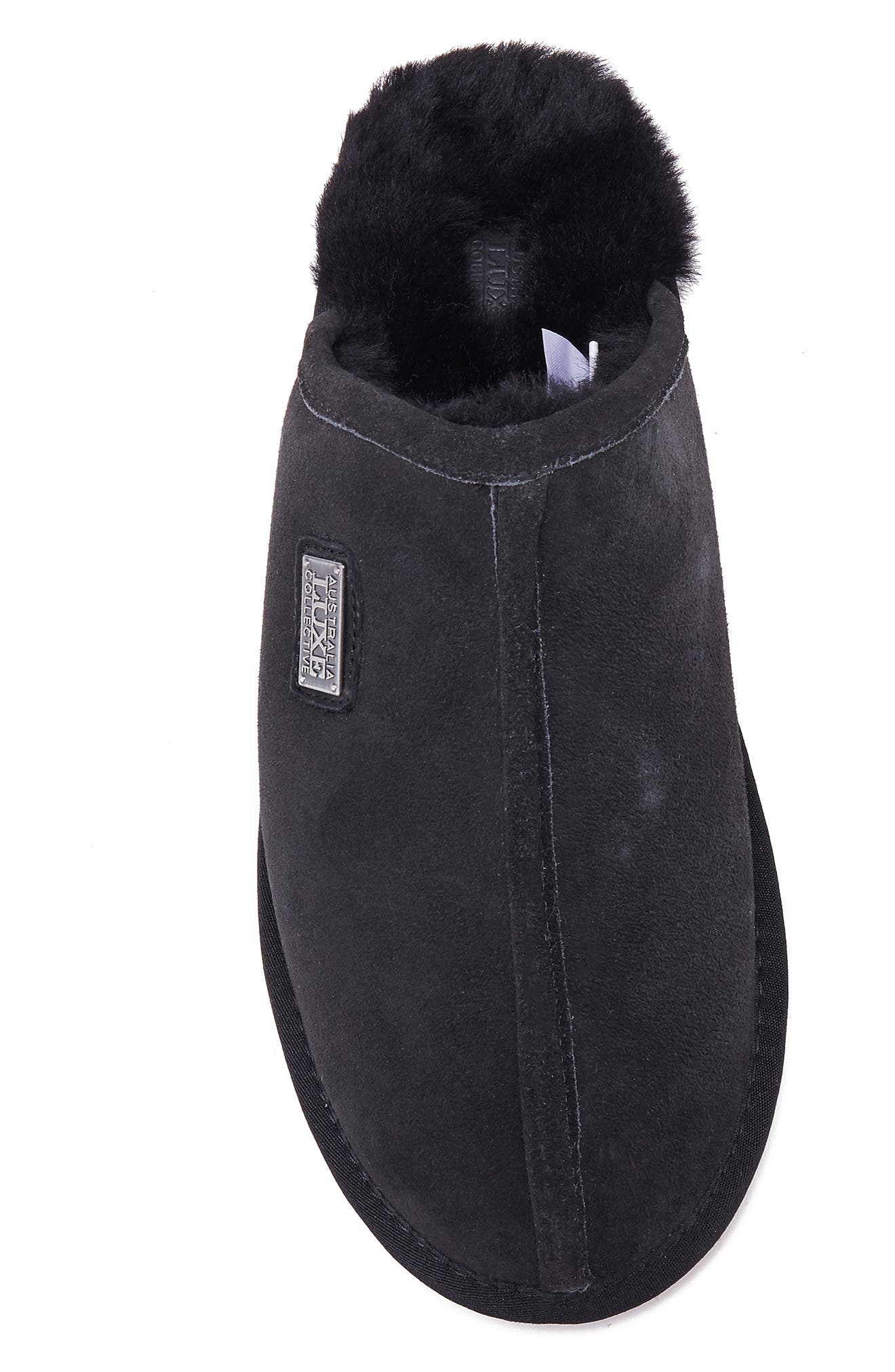 Australia Luxe Collective Twinface Sheepskin Genuine Shearling Lined Scuff Slipper, Alternate, color, Black