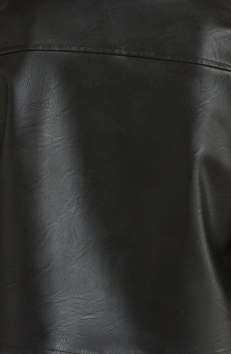 Halogen<sup>®</sup> Faux Leather Crop Shirt Jacket, Alternate, color, 