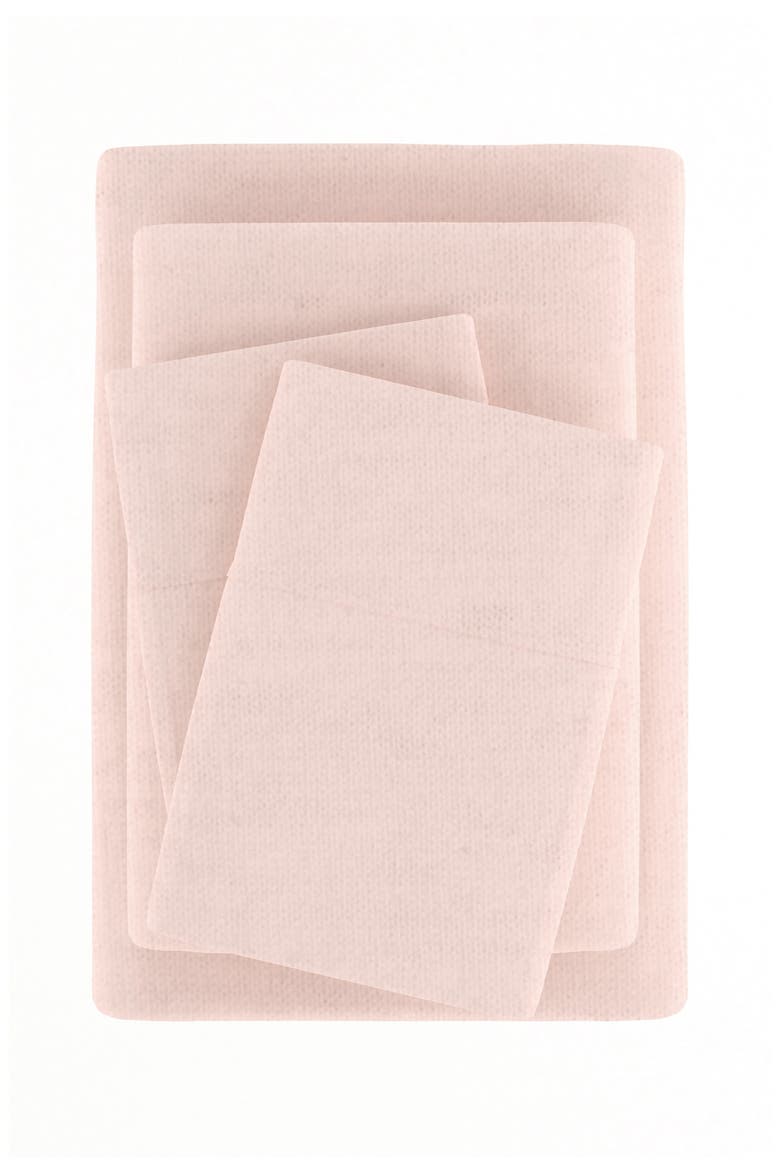 Premium Cotton 4-Piece Ultra Soft Flannel Bed Sheet Set, Alternate, color, BLUSH
