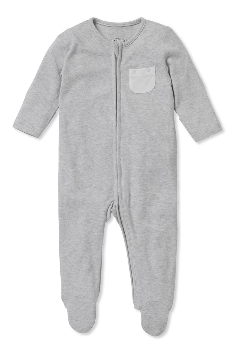 Clever Zip Footie, Main, color, GRAY MARL