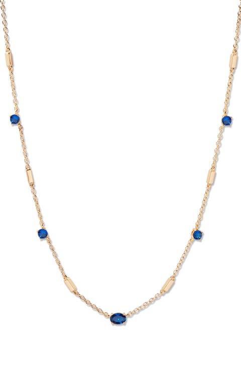 Brenna Birthstone Station Necklace