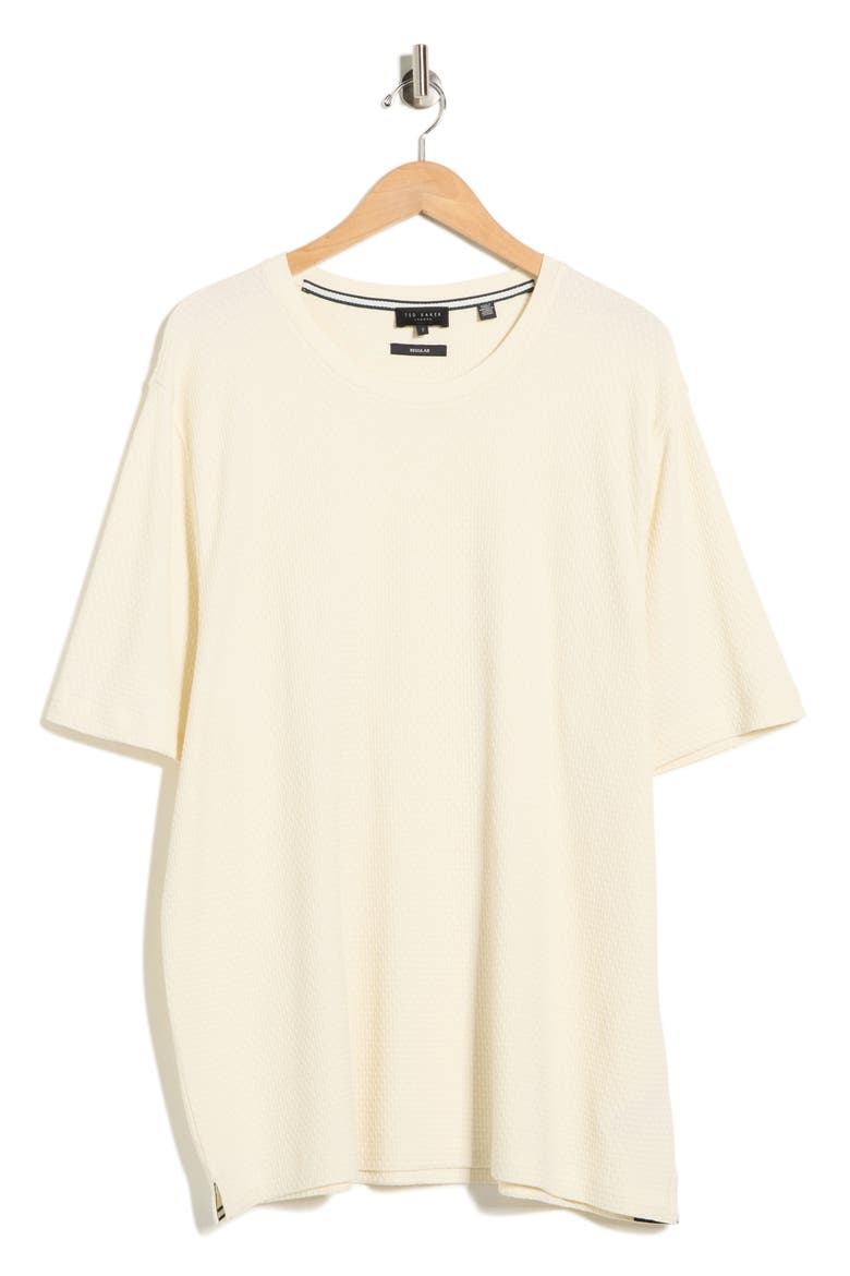 Curlys Textured T-Shirt, Main, color, WHITE/ GOLD