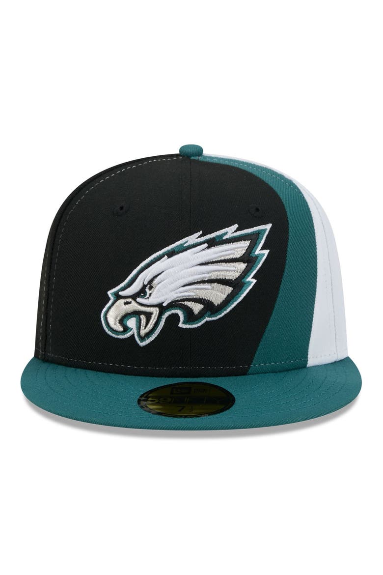 Men's New Era Black/Midnight Green Philadelphia Eagles Shock 59FIFTY Fitted Hat, Alternate, color, Black