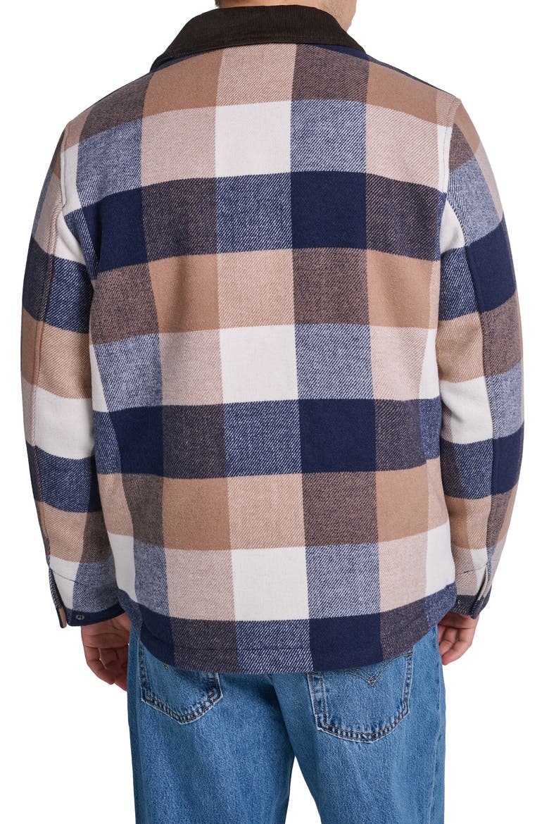 Corduroy Collar Barn Jacket, Alternate, color, TAN/ NAVY PLAID