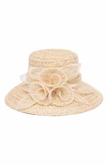 San Diego Hat Floral Band Woven Dress Hat