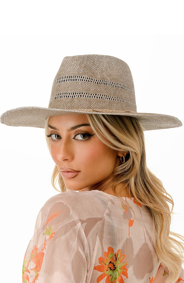 MARCUS ADLER Straw Panama Hat, Alternate, color, Taupe