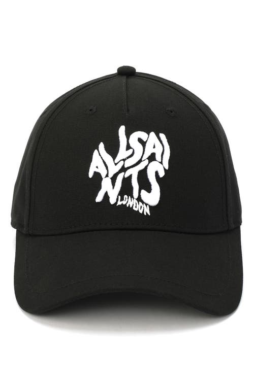 Allsaints Orlando Logo Baseball Cap In Black