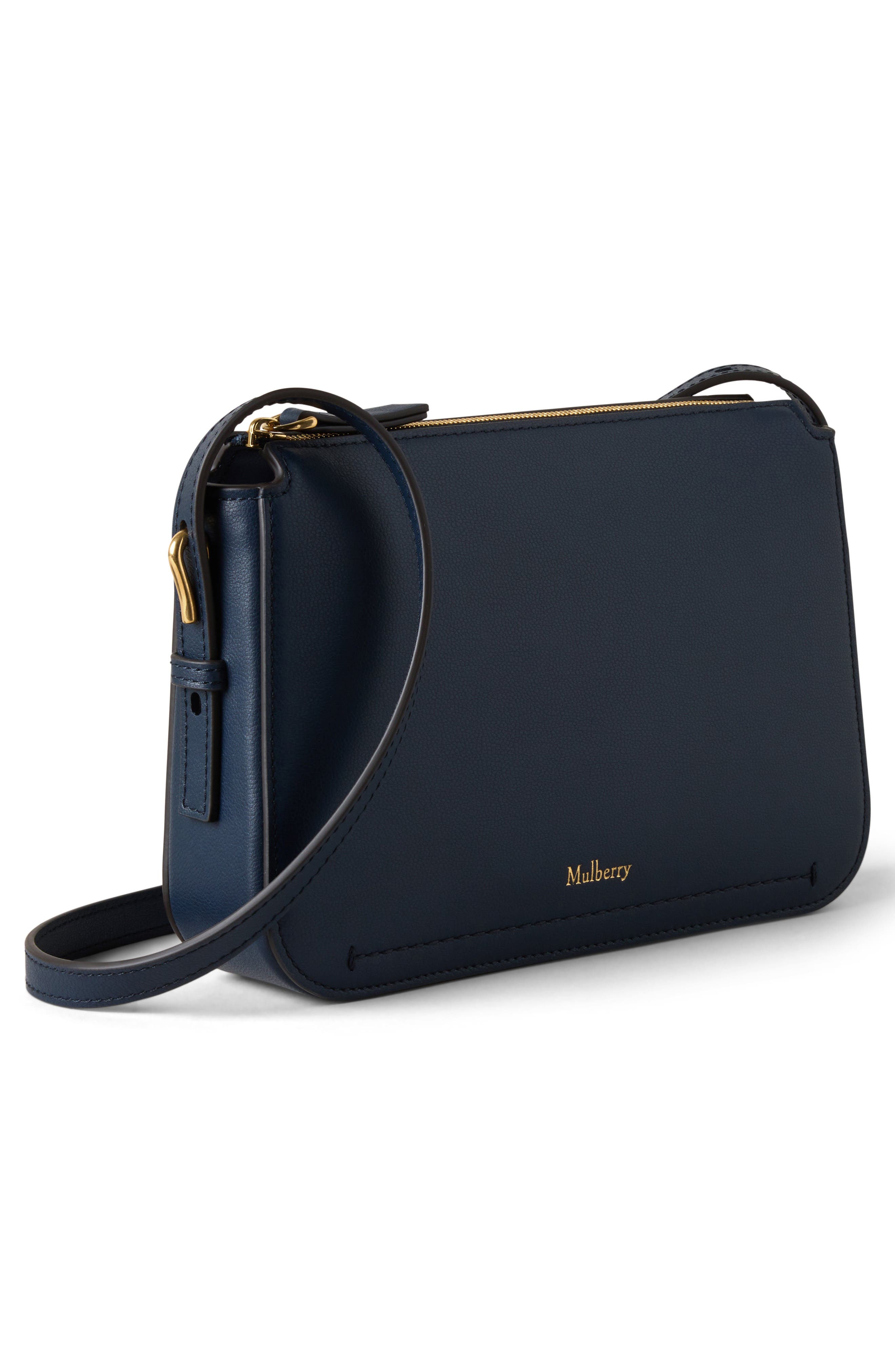 Mulberry Clovelly Leather Crossbody Bag, Alternate, color, Night Sky