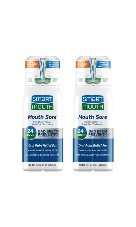 Zinc Activated Soothing Oral Pain Relief Mouthwash 16 fl oz, 2-Pack