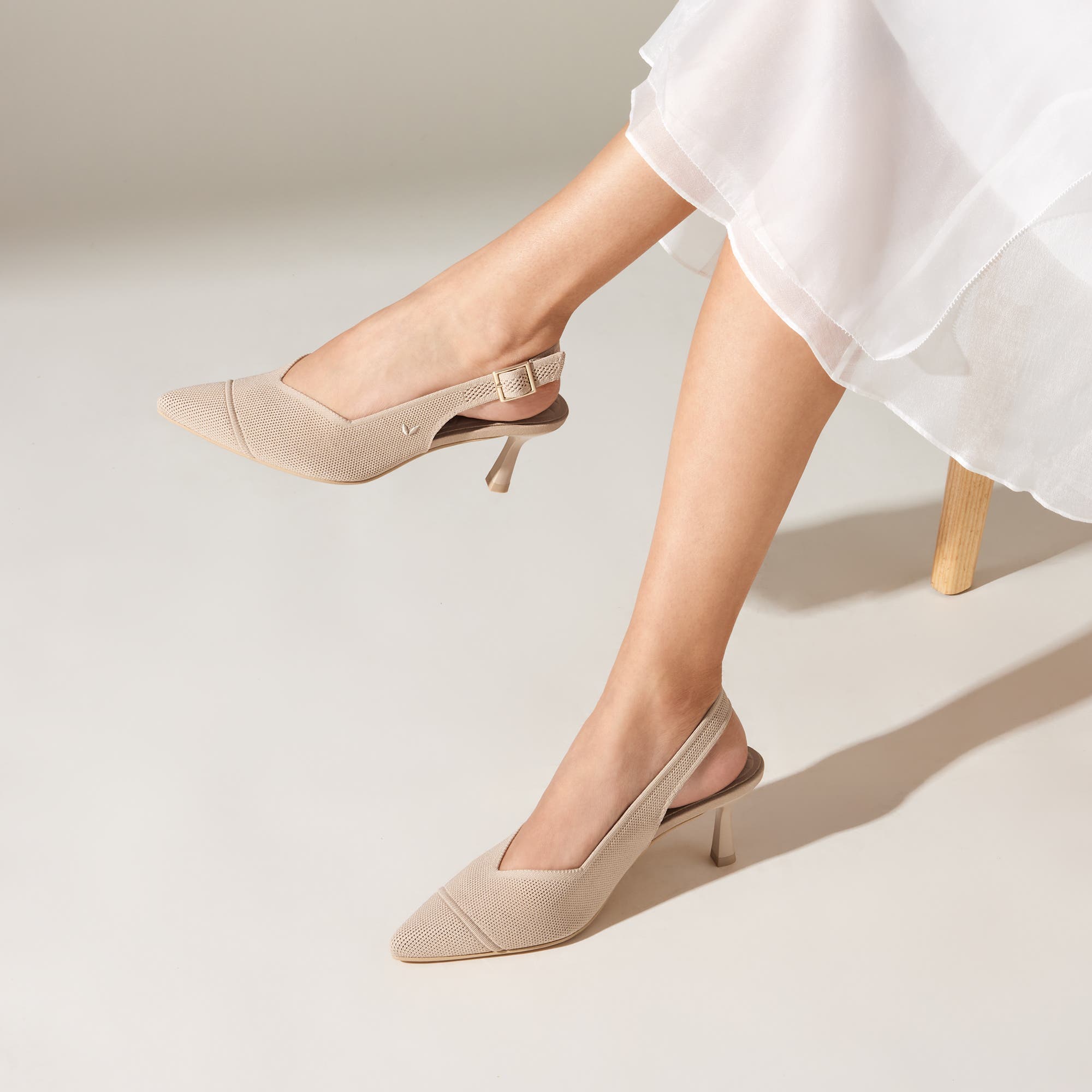Addison Pointed-Toe Slingback Sandals, Alternate, color, Almond