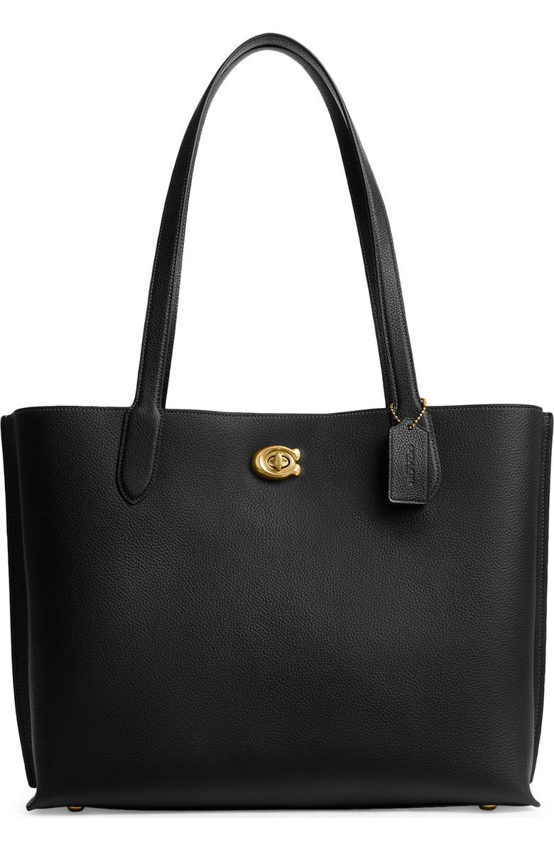 COACH Willow Pebble Leather Tote, Main, color,