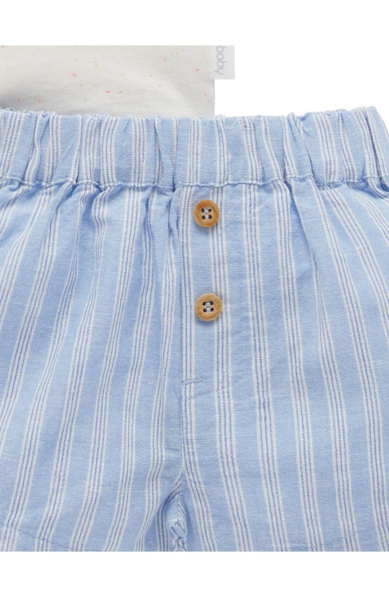 Purebaby Ice Cream Cart Top & Shorts Set, Alternate, color, Laguna Stripe