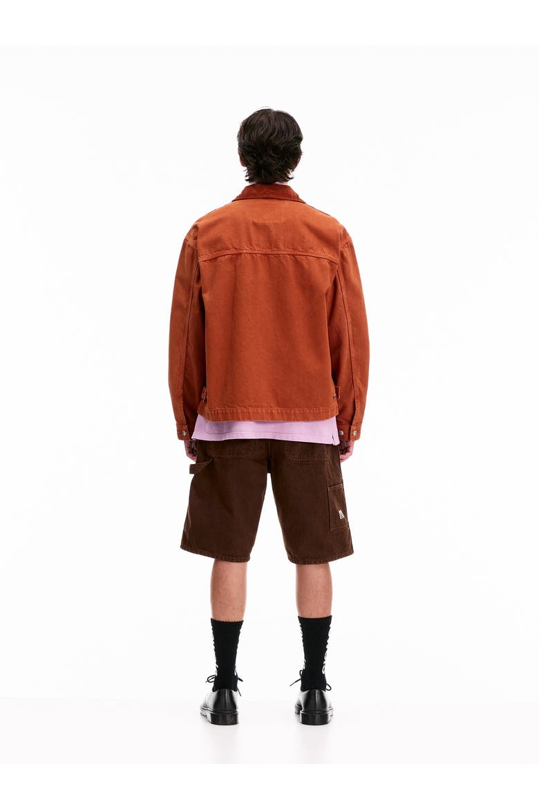 Cord Collared Zip-Up Jacket, Alternate, color, Persimmon