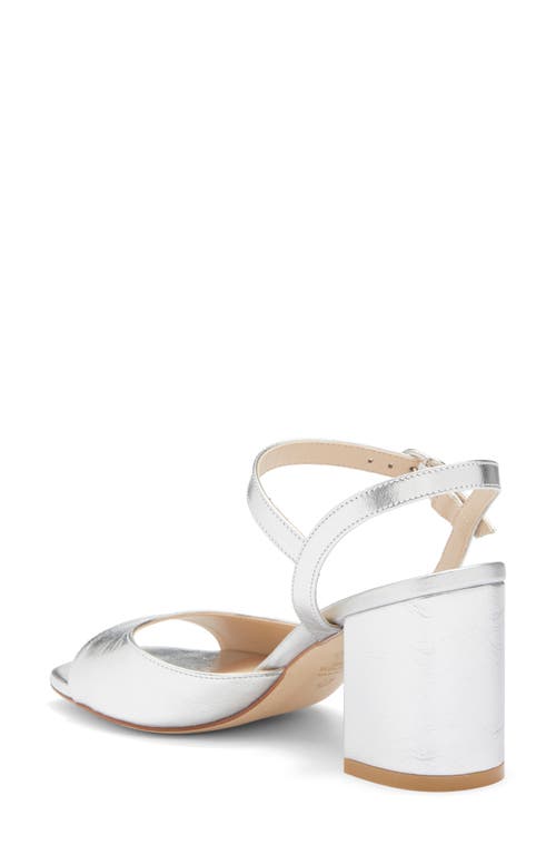Stuart Weitzman Tia 75 Block Heel Sandal In Silver