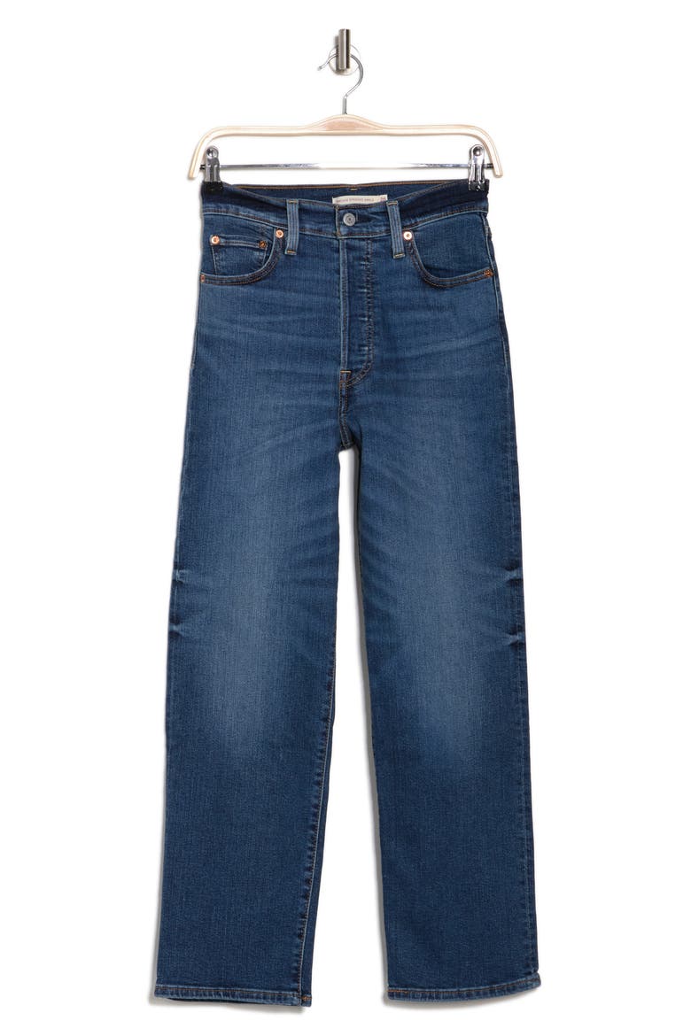 Ribcage High Waist Straight Leg Jeans, Alternate, color, DIAL UP THE MUSIC