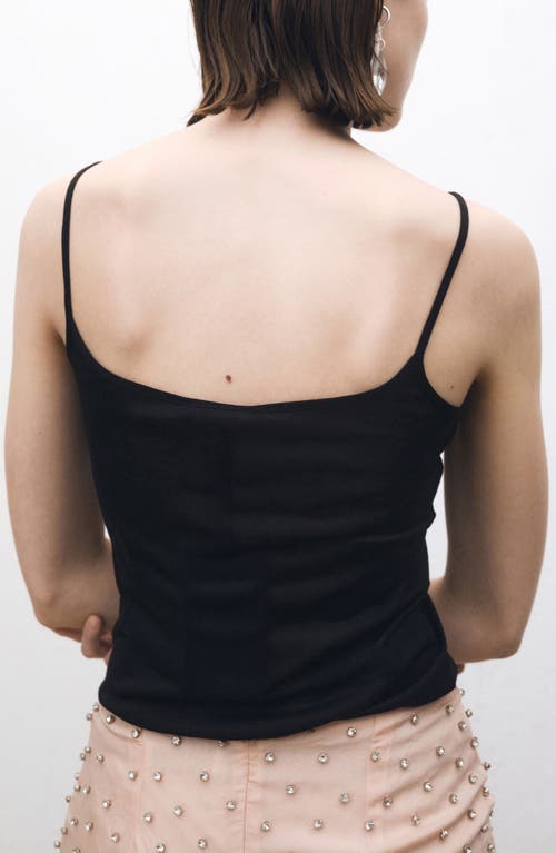 Mango Silk Camisole In Black