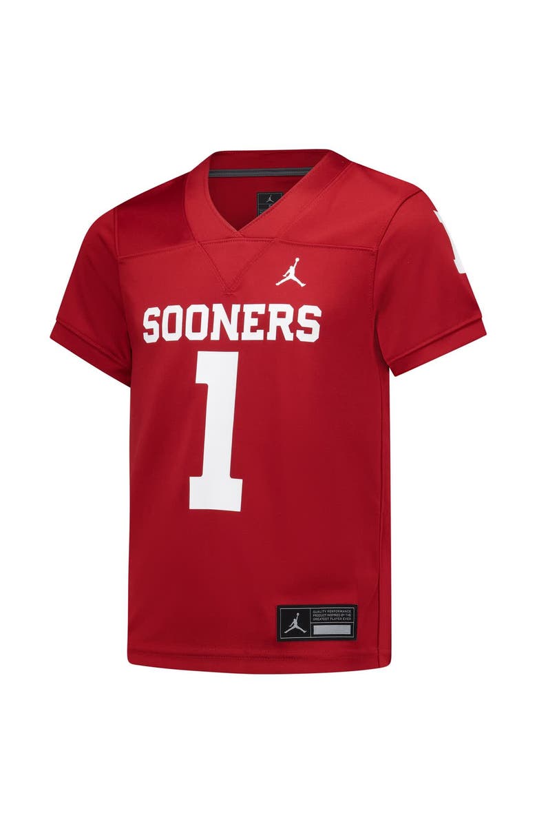 Jordan Brand Preschool Jordan Brand #1 Crimson Oklahoma Sooners Untouchable Replica Football Jersey, Alternate, color, Crimson