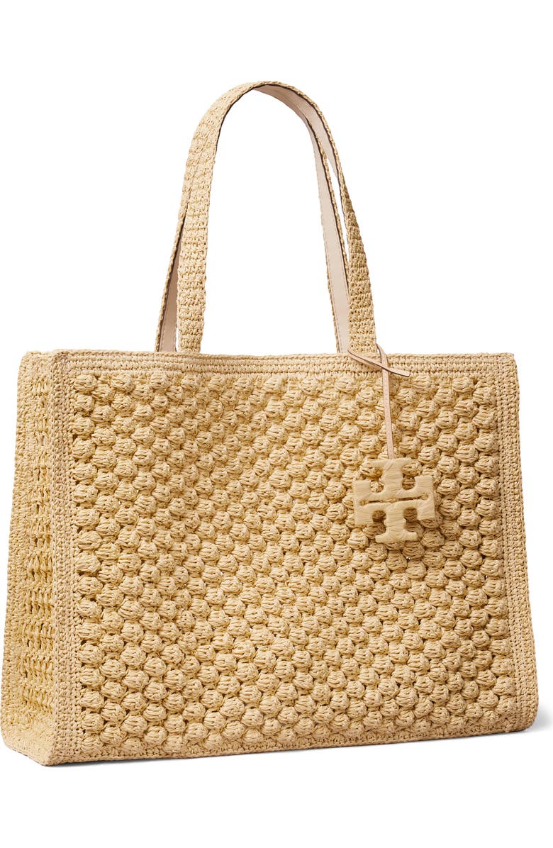 Tory Burch Ella Hand Crochet Straw Bag, Alternate, color, Natural
