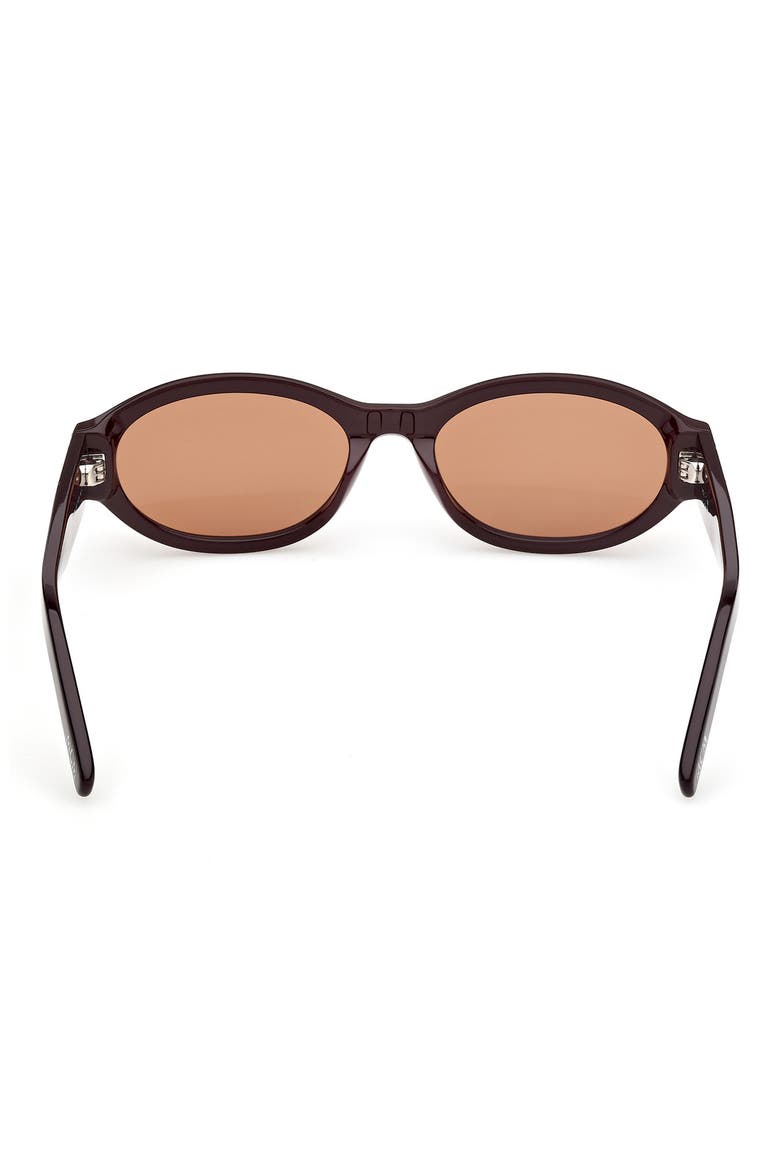 55mm Oval Sunglasses, Alternate, color, BURGUNDY / SOLID CARAMEL