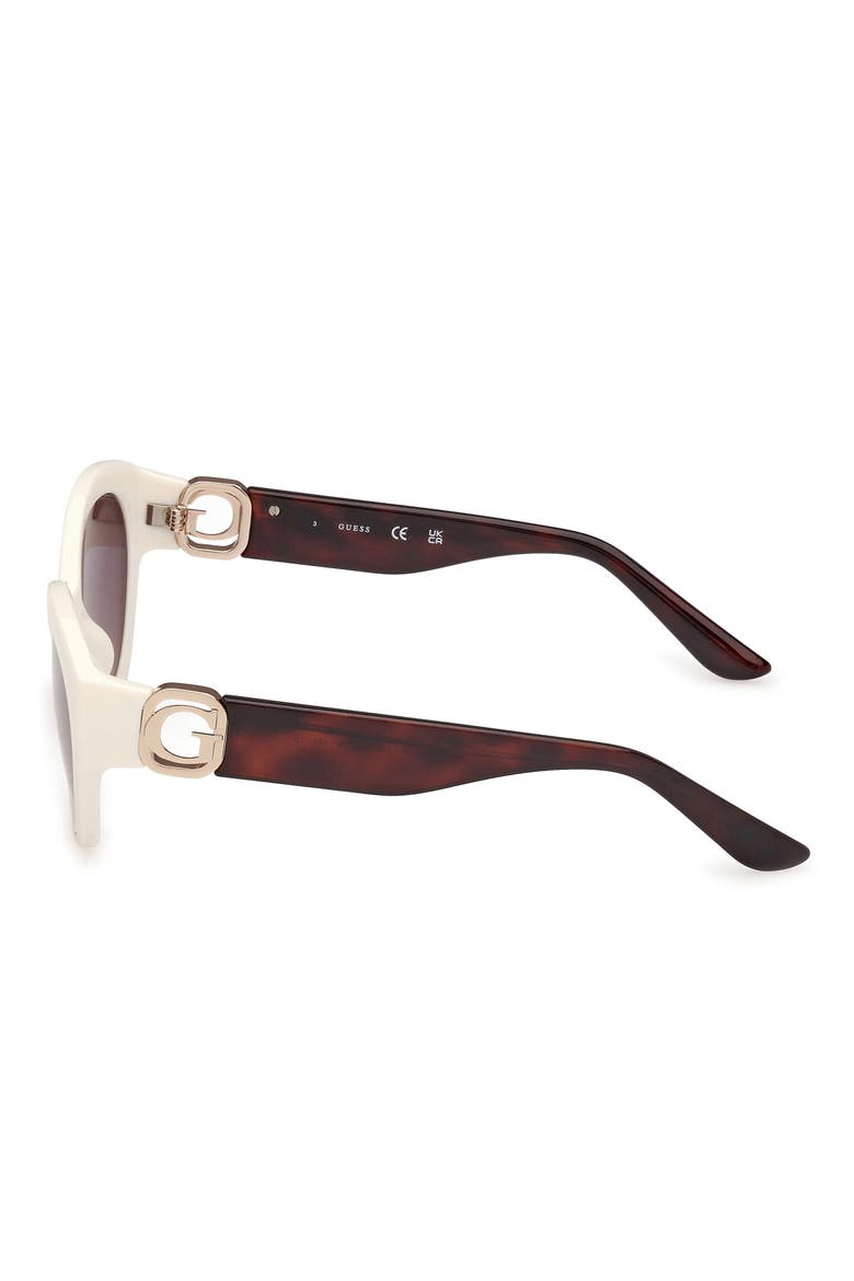 Oval Sunglasses, Alternate, color, WHITE / GRADIENT SMOKE