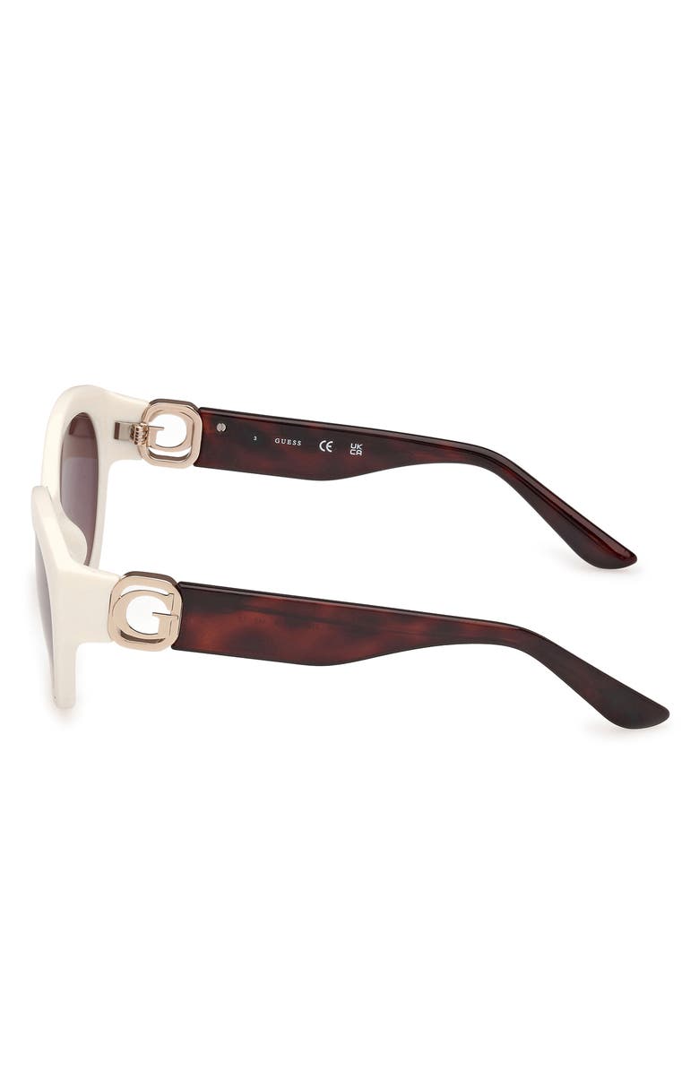 GUESS Oval Sunglasses, Alternate, color, White / Gradient Smoke