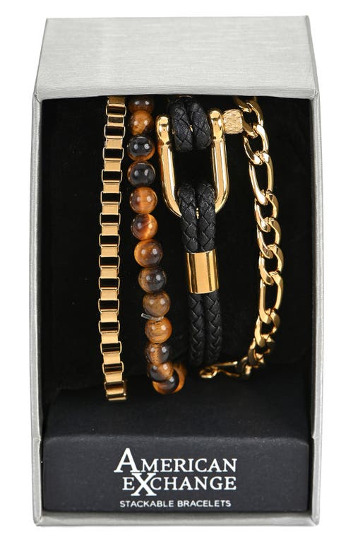 American Exchange Set Of 4 Assorted Stackable Bracelets