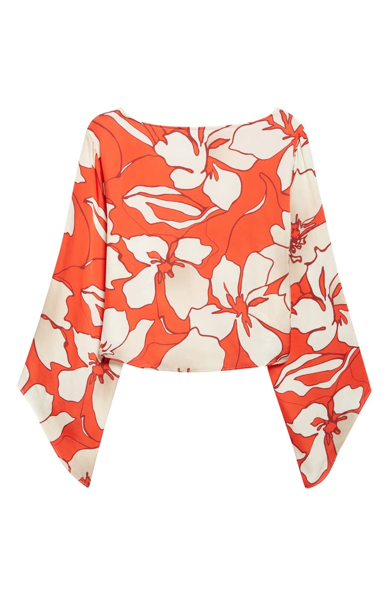 Ramy Brook Amanda Floral Flare Cuff Top, Alternate, color, Crimson Floral