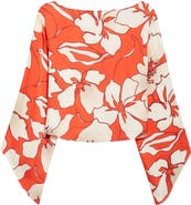 Ramy Brook Amanda Floral Flare Cuff Top