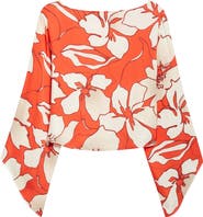 Ramy Brook Amanda Floral Flare Cuff Top