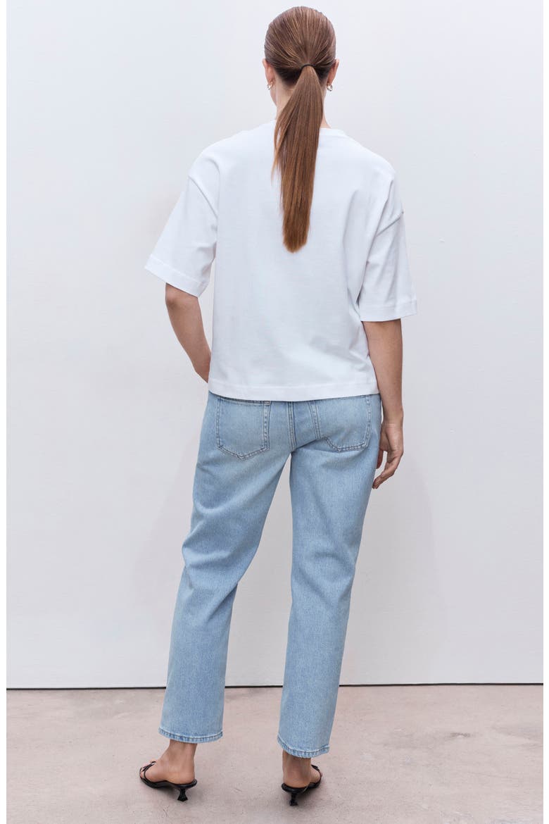 Over the Bump Ankle Straight Leg Maternity Jeans, Alternate, color, MEDIUM BLUE