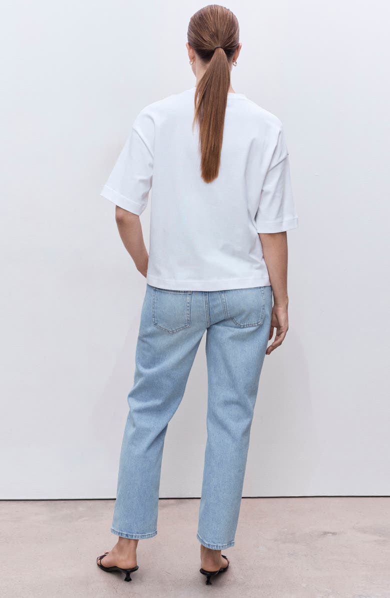 MANGO Over the Bump Ankle Straight Leg Maternity Jeans, Alternate, color, Medium Blue