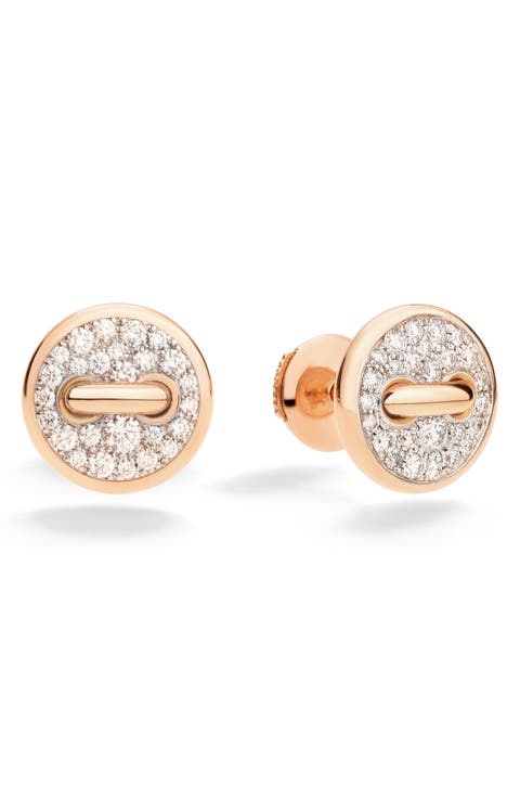 Pom Pom Diamond Dot Stud Earrings