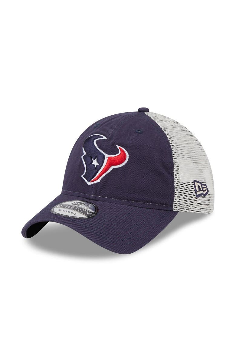 New Era Men's New Era Navy/Natural Houston Texans Loyal 9TWENTY Trucker Hat, Main, color,