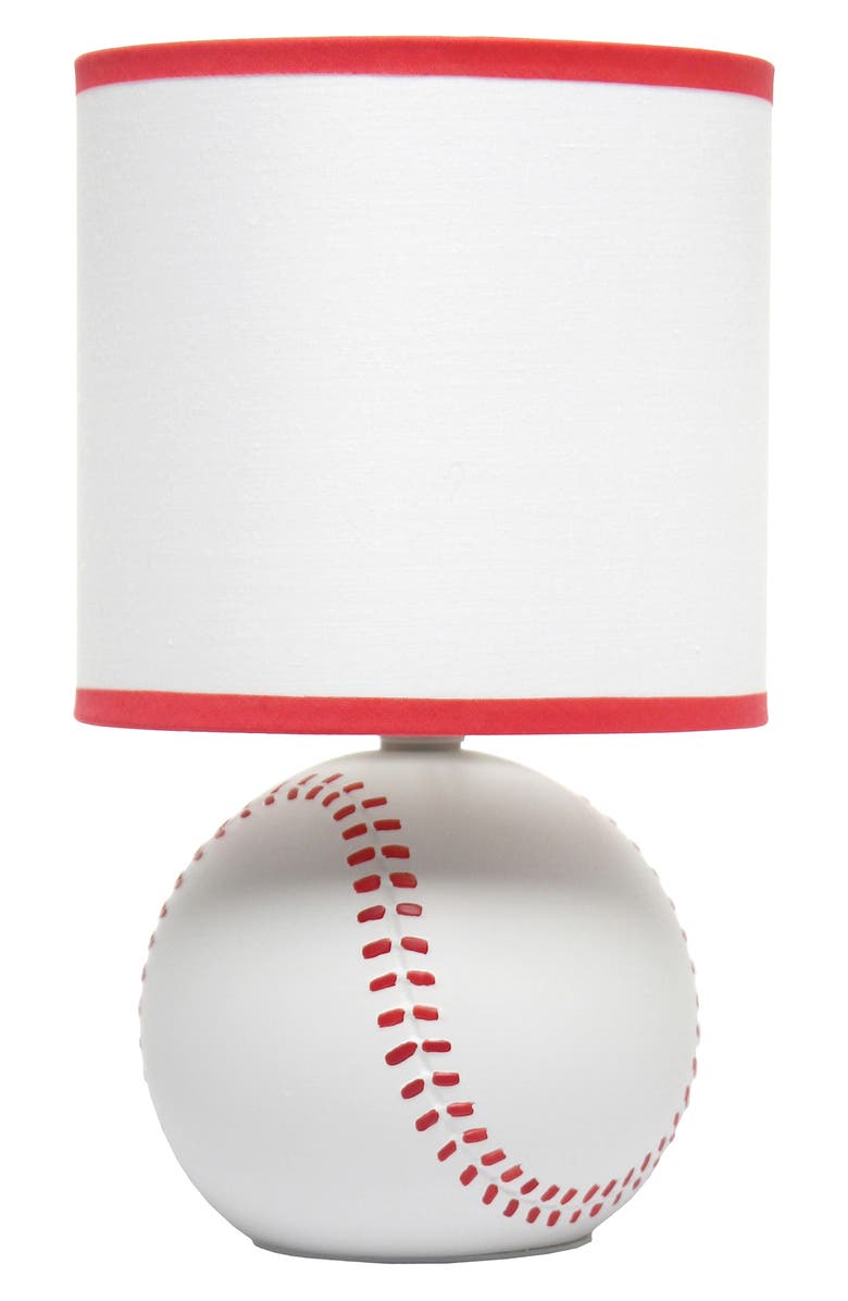 LALIA HOME Soccer Table Lamp, Main, color, White/Red Detail